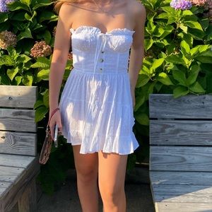 Strapless beachy flowy dress